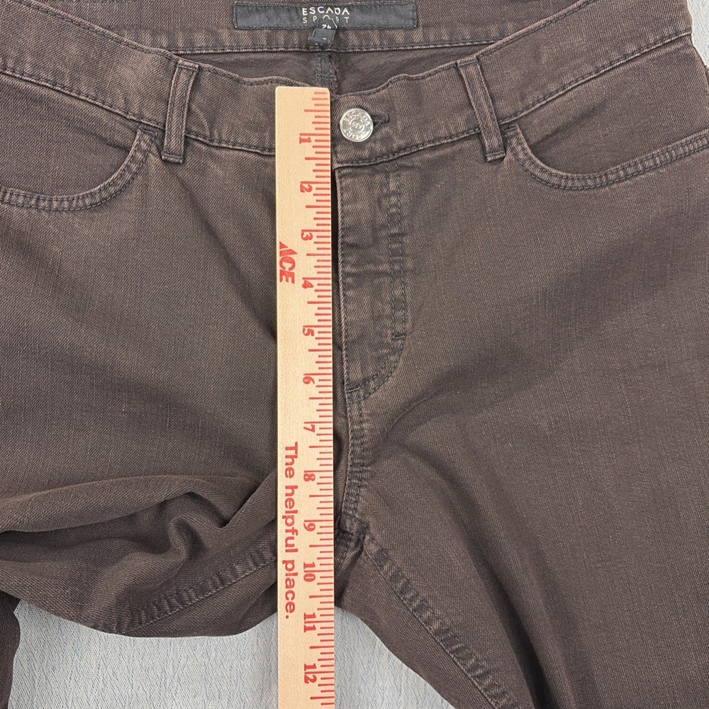 Escada Sport Luca Brown Dark Wash Jeans Made In Italy EU40 US12‎ EUC - Picture 4 of 12
